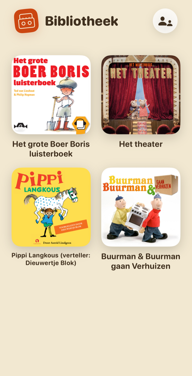 Kinderwereld van Tono: groot albumgrid met twee kolommen covers